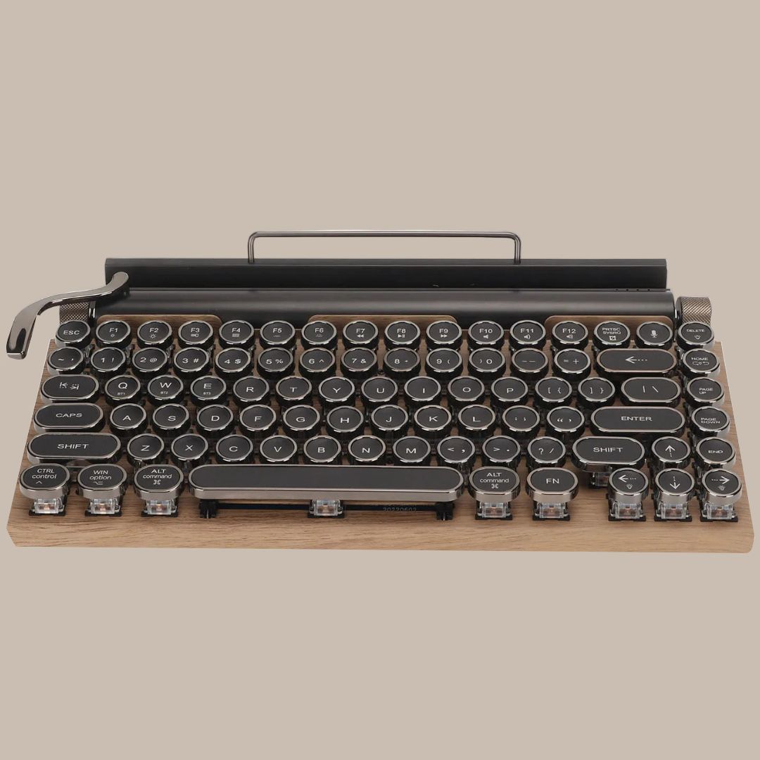 Vintage Wooden Mechanical Keyboard