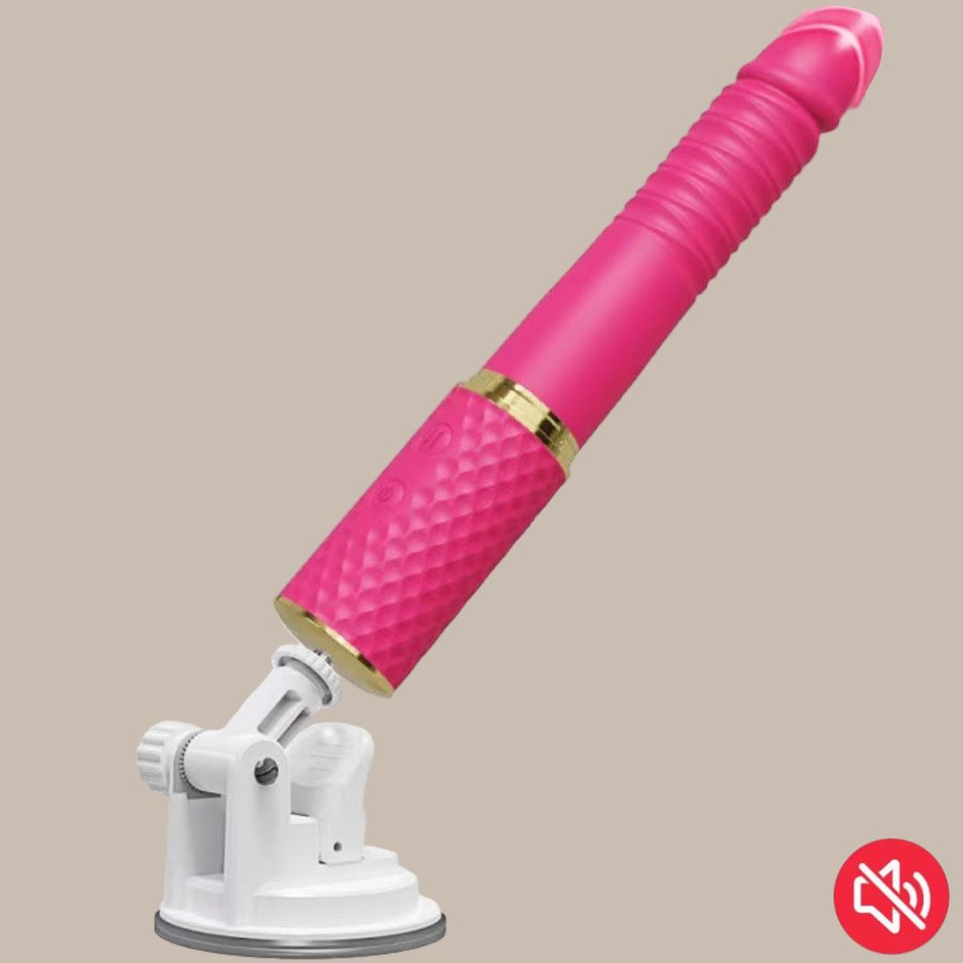 Thrusting Dildo Vibrator with Bracket Stand