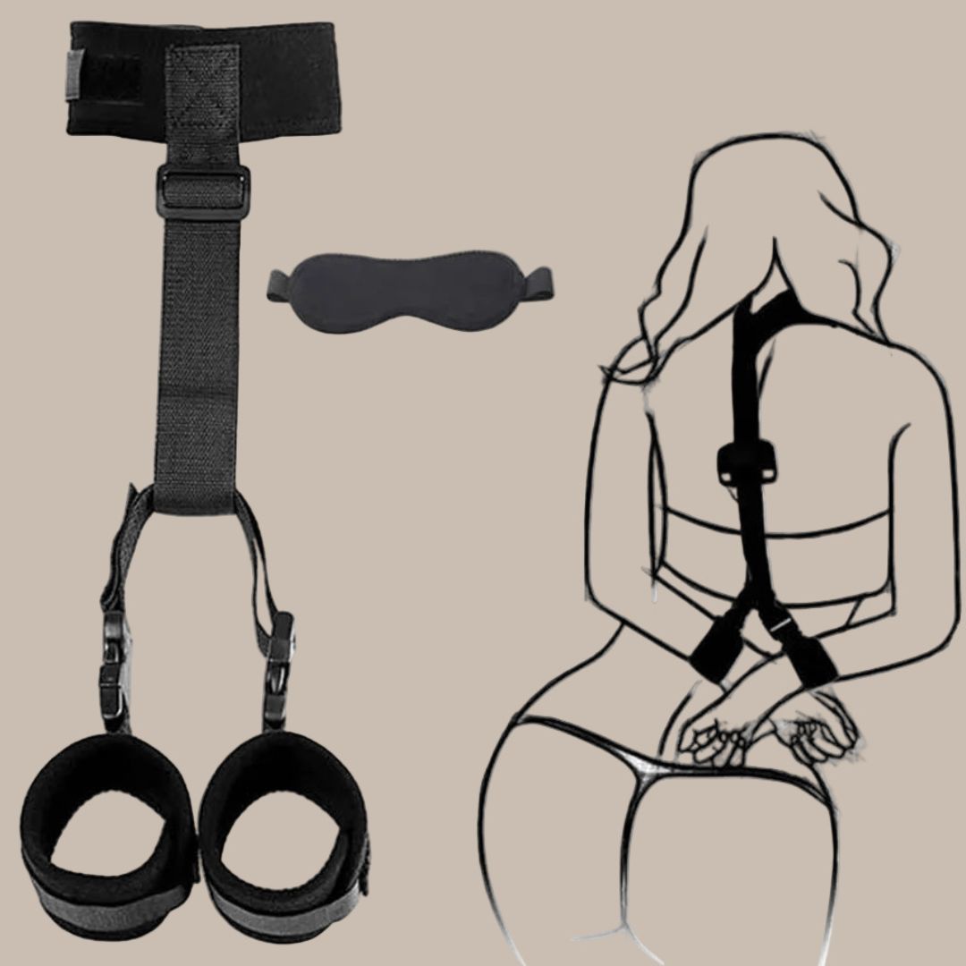 Leather Collar, Wrist & Ankle Restraint Set