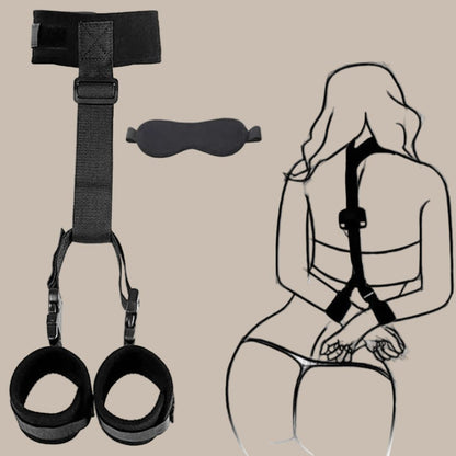 Leather Collar, Wrist & Ankle Restraint Set