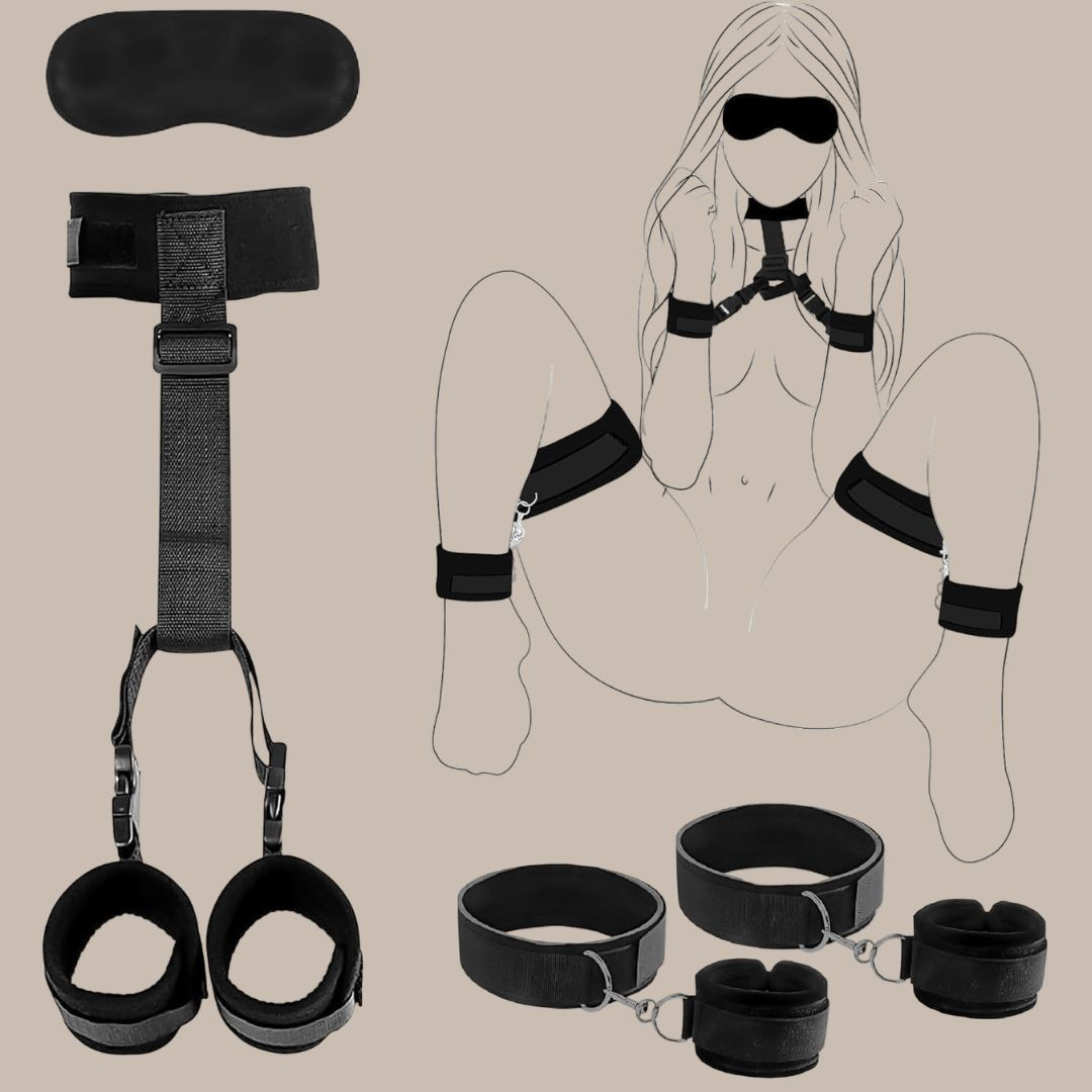 Leather Collar & Wrist Ankle Restraint Set – Edition B