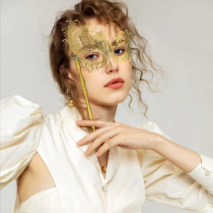 Shiny Metal Venetian Women's Mask