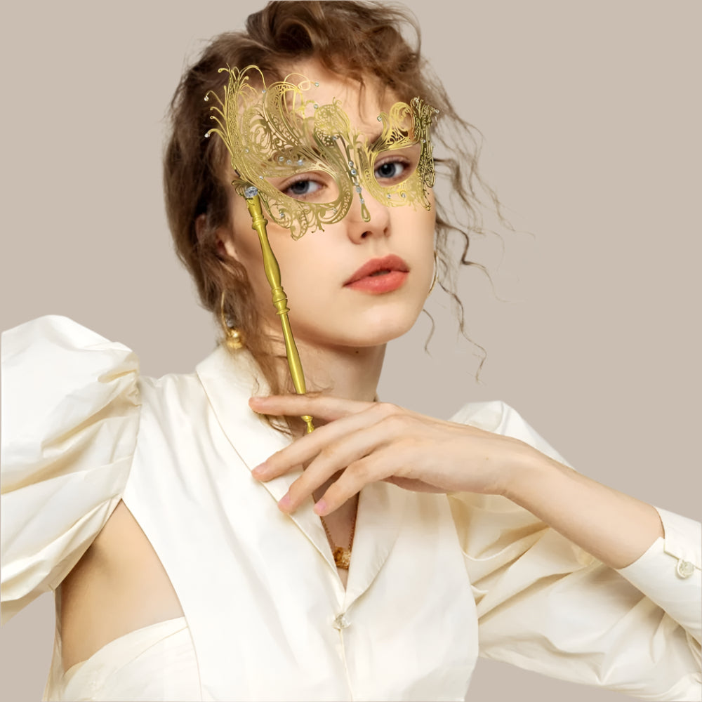 Shiny Metal Venetian Women's Mask