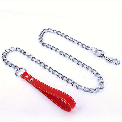 1pc - 120cm Heavy-Duty Anti-Bite Giant Leash with Handle for Dogs - Durable Stainless Steel Metal, Chew-Resistant, Ideal for Outdoor Training and Park Activities, Park Activities|Giant Leash|Chewresistant Leash, Dog Leash for