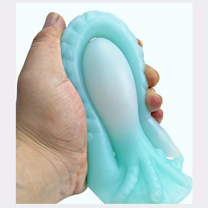 NEZEND 1pc Octopus Tail Shaped Penis/ Anal Plug Microwave Sterilizable, Extra Long Tentacle Double Head Vibration, Liquid Silicone Non-Electric Anal Beaver for Men and Women, BDSM Intimate Sex Toy