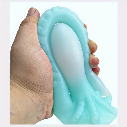 NEZEND 1pc Octopus Tail Shaped Penis/ Anal Plug Microwave Sterilizable, Extra Long Tentacle Double Head Vibration, Liquid Silicone Non-Electric Anal Beaver for Men and Women, BDSM Intimate Sex Toy
