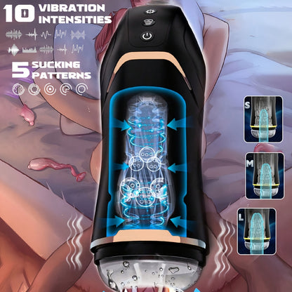 Automatic Male Stroker Cup — 10 Vibration 5 Suction Modes