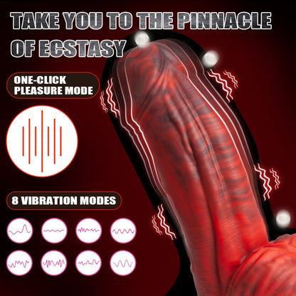 Monster Vibrating Dildo — 27cm Suction Cup 8-Mode