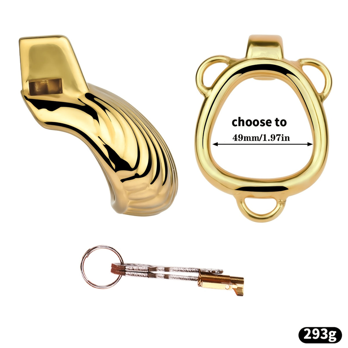 Golden Luxury Metal Chastity Cage