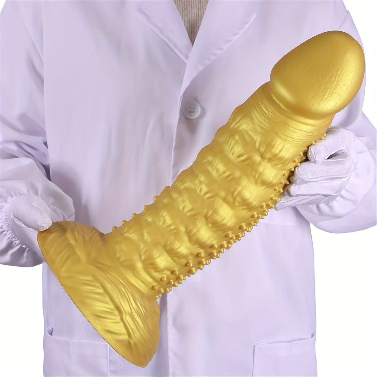 Golden Spiky Texture Dildo — 5 Sizes Anal and Vaginal