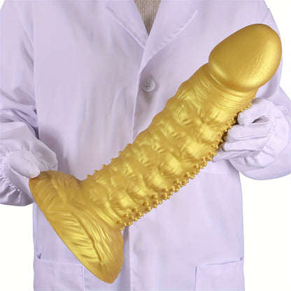 Golden Spiky Texture Dildo — 5 Sizes Anal and Vaginal