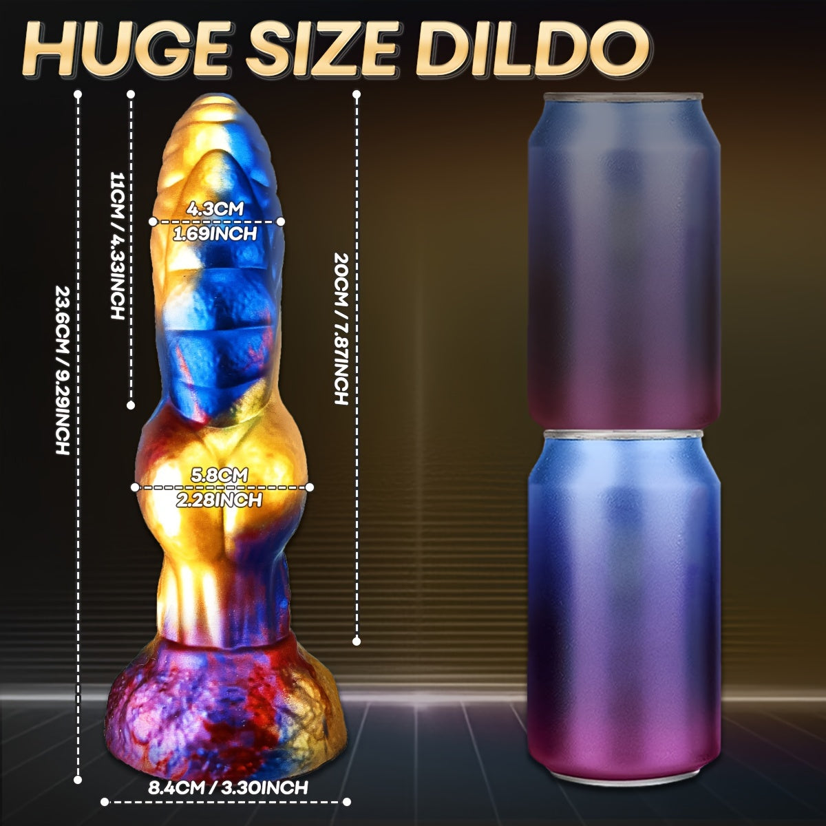 Monster Knot Dildo Vibrator — 3-in-1 Remote Control 23cm