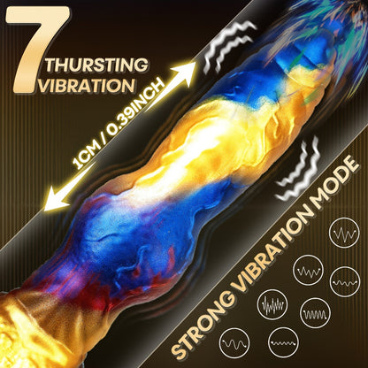 Monster Knot Dildo Vibrator — 3-in-1 Remote Control 23cm