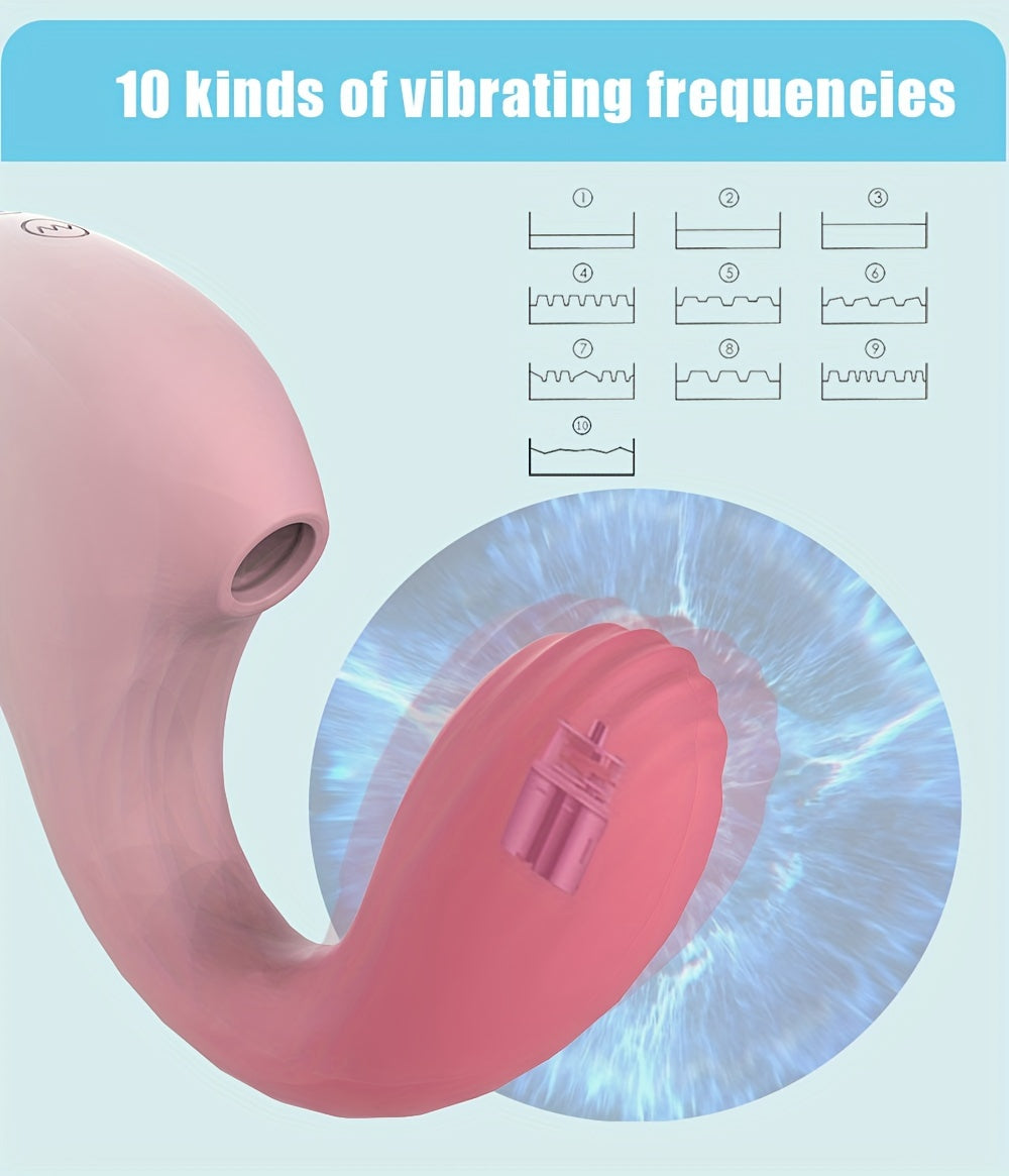 Silicone Clit Suction Vibrator — 10-Speed USB Rechargeable