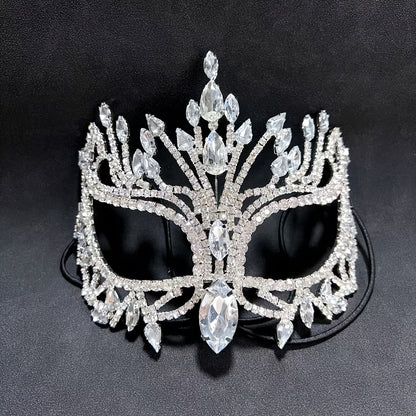 Copper Diamond Masquerade Mask with Glass Inlay