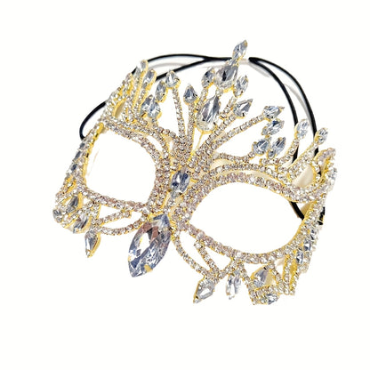 Copper Diamond Masquerade Mask with Glass Inlay