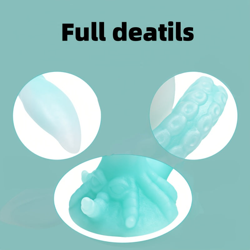 NEZEND 1pc Octopus Tail Shaped Penis/ Anal Plug Microwave Sterilizable, Extra Long Tentacle Double Head Vibration, Liquid Silicone Non-Electric Anal Beaver for Men and Women, BDSM Intimate Sex Toy