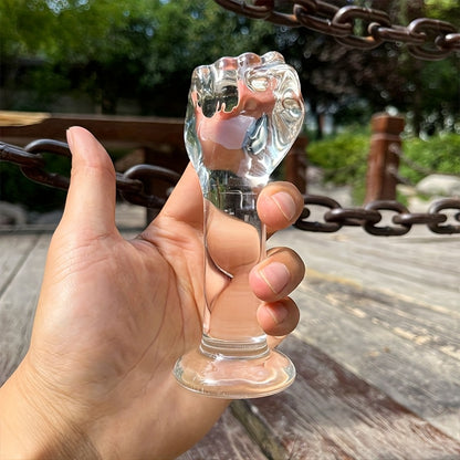 Hand-Shaped Glass Plug for Personal Pleasure