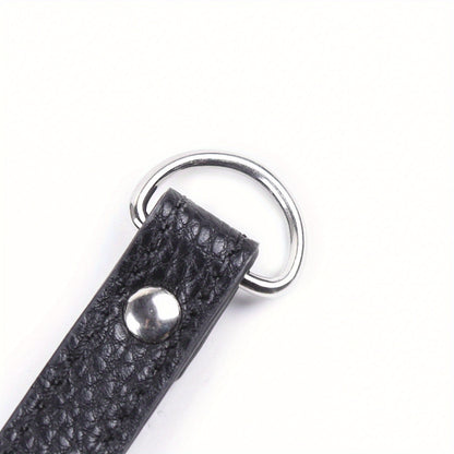 Adult SM Decompression Toy - Bondage Traction JJ Ring Penis Ring, Cock Ring with Adjustable Leather Sleeve Lock, Sperm Ring Collar, Elegant Silver Chain Design, Ideal for BDSM Play, BDSM Play Ring|Elegant Chain Design|Adjusta