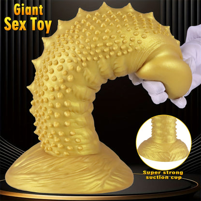 Golden Spiky Texture Dildo — 5 Sizes Anal and Vaginal