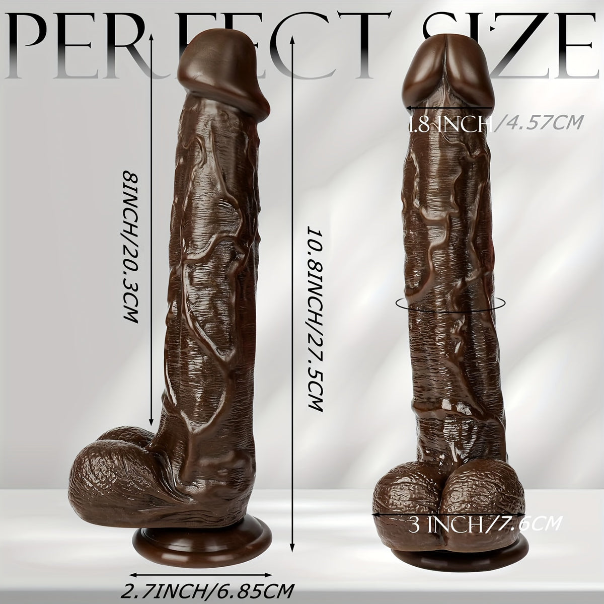27 cm Thick Lifelike PVC Wand – Black Coffee
