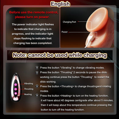 3-in-1 Thrusting Vibrating Warming Silicone Wand – 22 cm