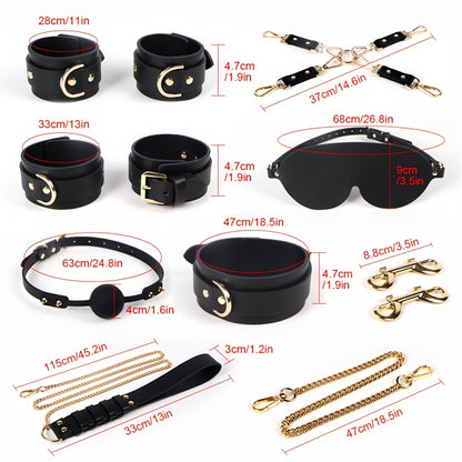 Full Restraint Cowhide Leather Cuff Set
