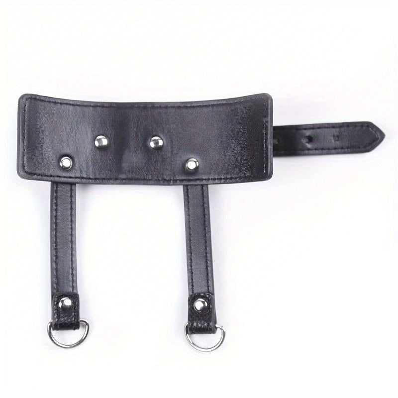 Adult SM Decompression Toy - Bondage Traction JJ Ring Penis Ring, Cock Ring with Adjustable Leather Sleeve Lock, Sperm Ring Collar, Elegant Silver Chain Design, Ideal for BDSM Play, BDSM Play Ring|Elegant Chain Design|Adjusta