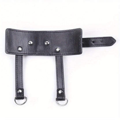 Adult SM Decompression Toy - Bondage Traction JJ Ring Penis Ring, Cock Ring with Adjustable Leather Sleeve Lock, Sperm Ring Collar, Elegant Silver Chain Design, Ideal for BDSM Play, BDSM Play Ring|Elegant Chain Design|Adjusta
