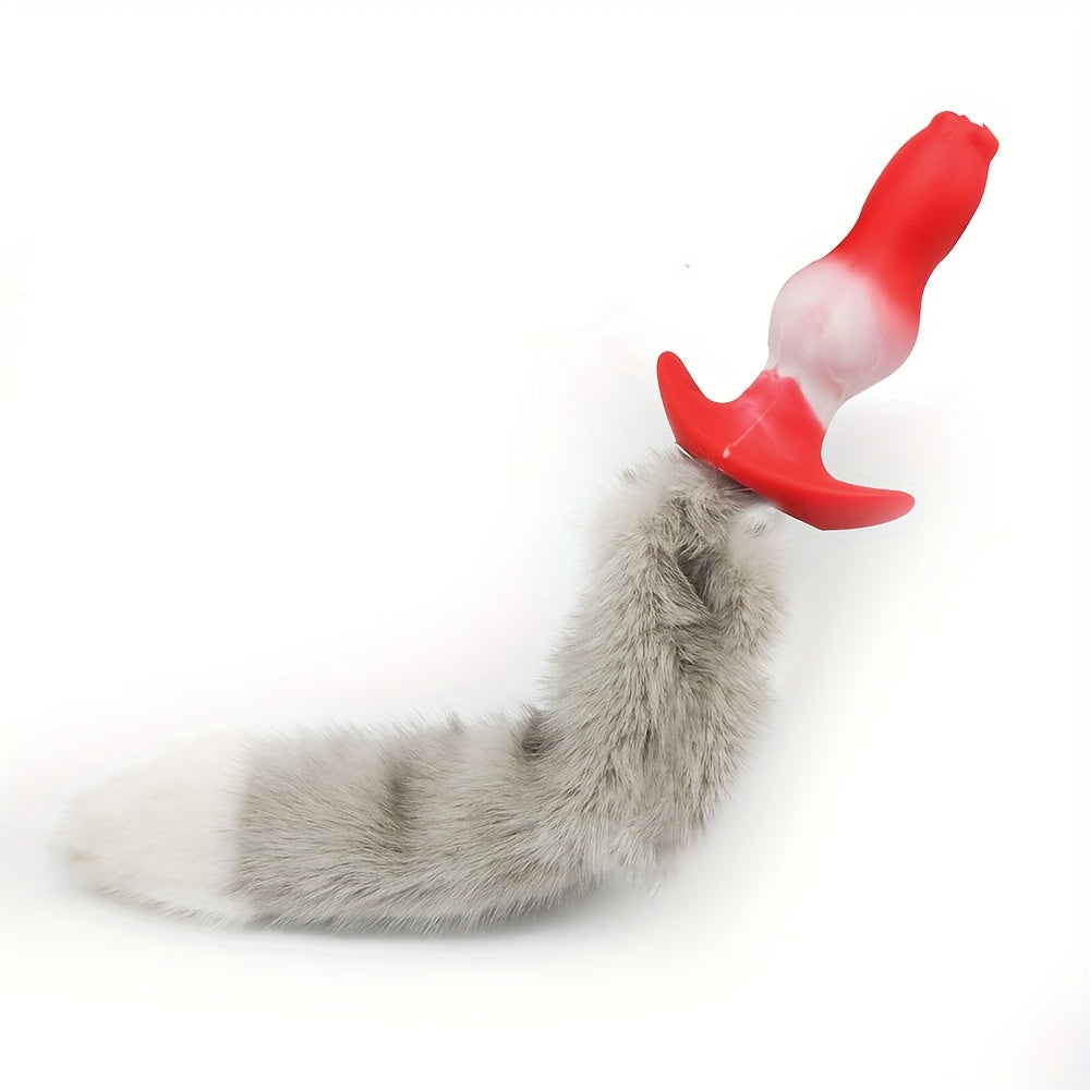 Sexy Anal Plug with Tail - Soft Silicone Butt Design for Adults, Wearable & Non-Electric, Perfect for Couples' Playtime