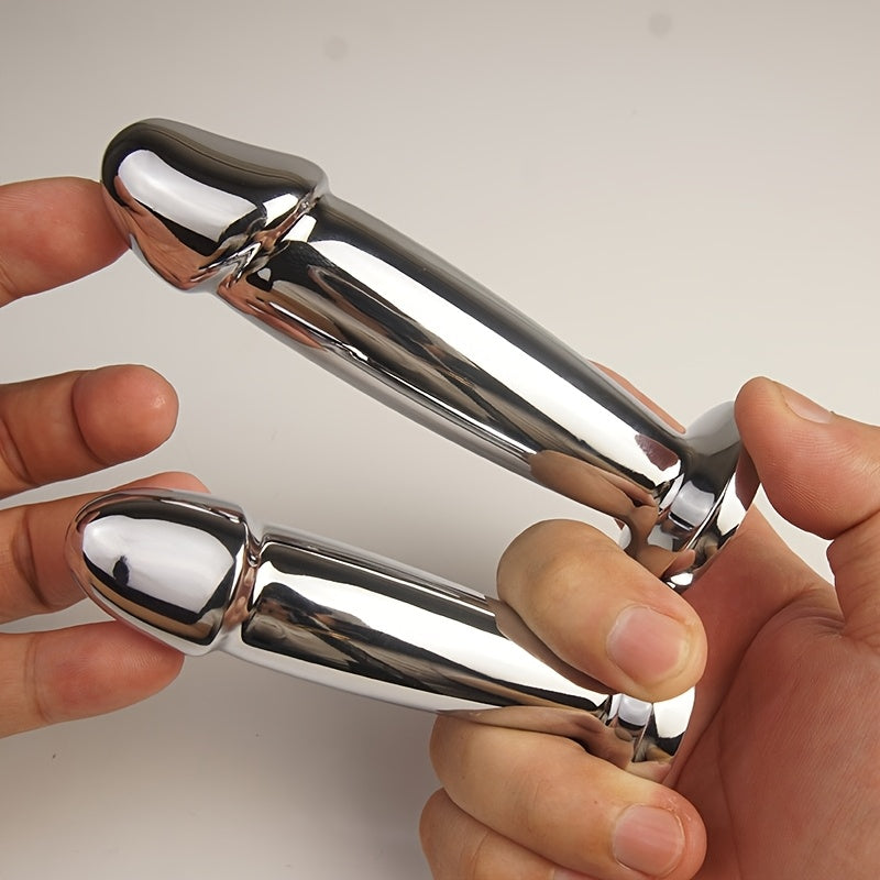 Dildo - Penis Shape Metal Anal Plug Dildo with Jewel, Anus Butt Plugs, Analplug Buttplug Sex Toys, Prostate Stimulation