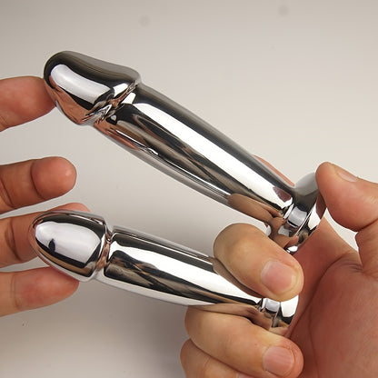 Dildo - Penis Shape Metal Anal Plug Dildo with Jewel, Anus Butt Plugs, Analplug Buttplug Sex Toys, Prostate Stimulation