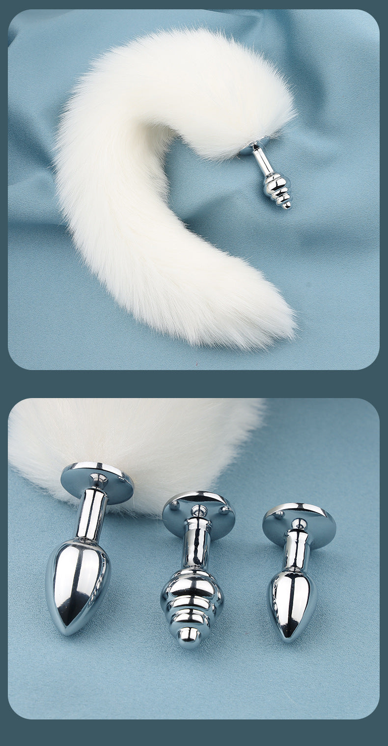 3pcs Detachable Fox Tail Metal Anal Plug, Three Types Plug Butt Plug, Cosplay Sex Games, Sex Toys For Men And Women