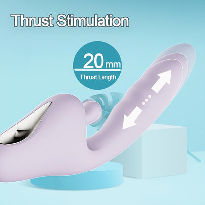Thrusting Rabbit Vibrator — 10+10 Dual Stimulation Modes