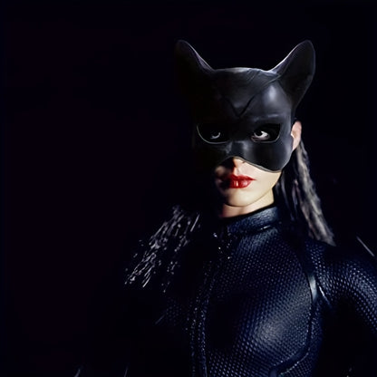 Cat Woman Costume Mask | Black Leather-Look