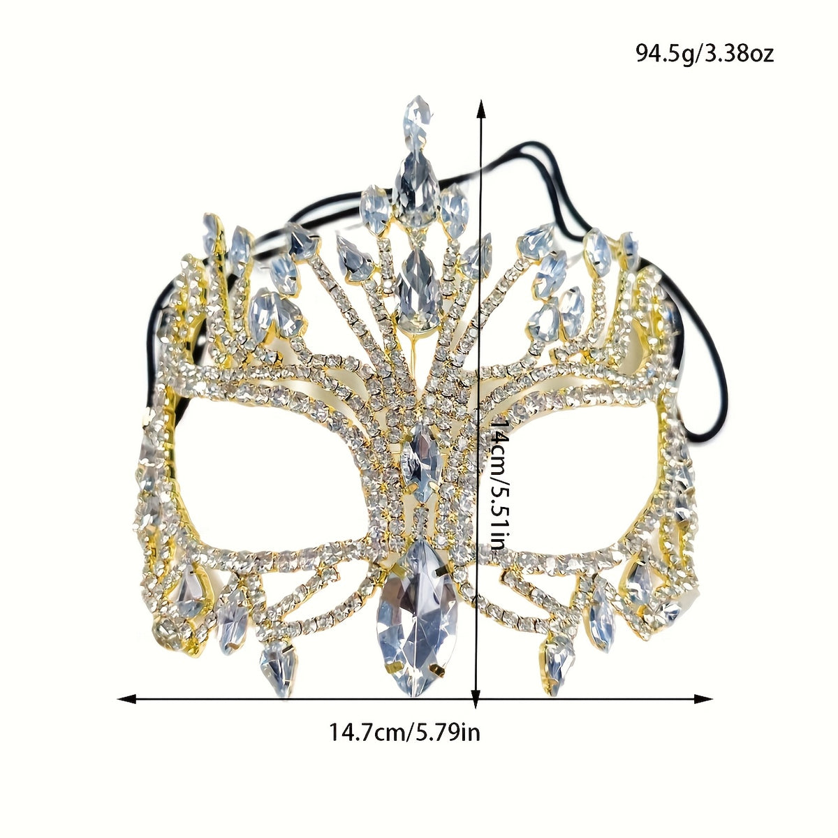 Copper Diamond Masquerade Mask with Glass Inlay