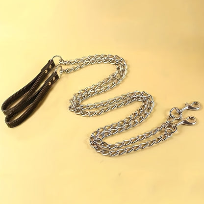 1pc - 120cm Heavy-Duty Anti-Bite Giant Leash with Handle for Dogs - Durable Stainless Steel Metal, Chew-Resistant, Ideal for Outdoor Training and Park Activities, Park Activities|Giant Leash|Chewresistant Leash, Dog Leash for
