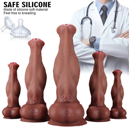 Muscle-Texture Wearable Silicone Wand – 5 Sizes S–XXL