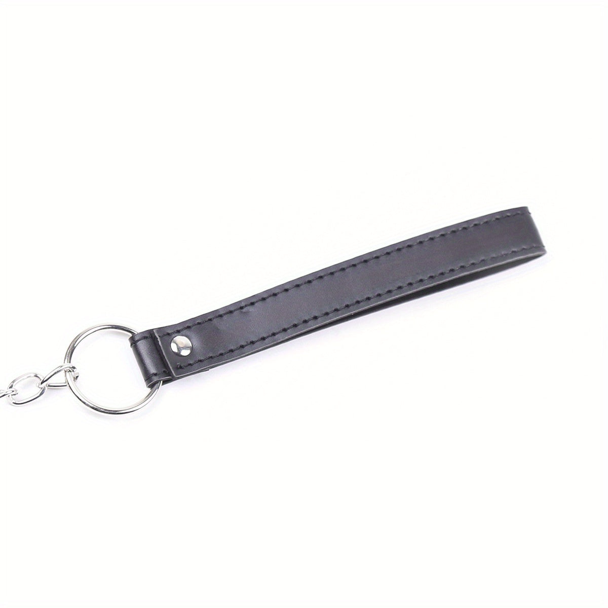 Adult SM Decompression Toy - Bondage Traction JJ Ring Penis Ring, Cock Ring with Adjustable Leather Sleeve Lock, Sperm Ring Collar, Elegant Silver Chain Design, Ideal for BDSM Play, BDSM Play Ring|Elegant Chain Design|Adjusta