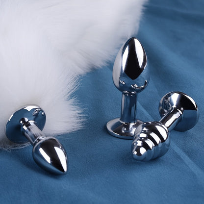 3pcs Detachable Fox Tail Metal Anal Plug, Three Types Plug Butt Plug, Cosplay Sex Games, Sex Toys For Men And Women