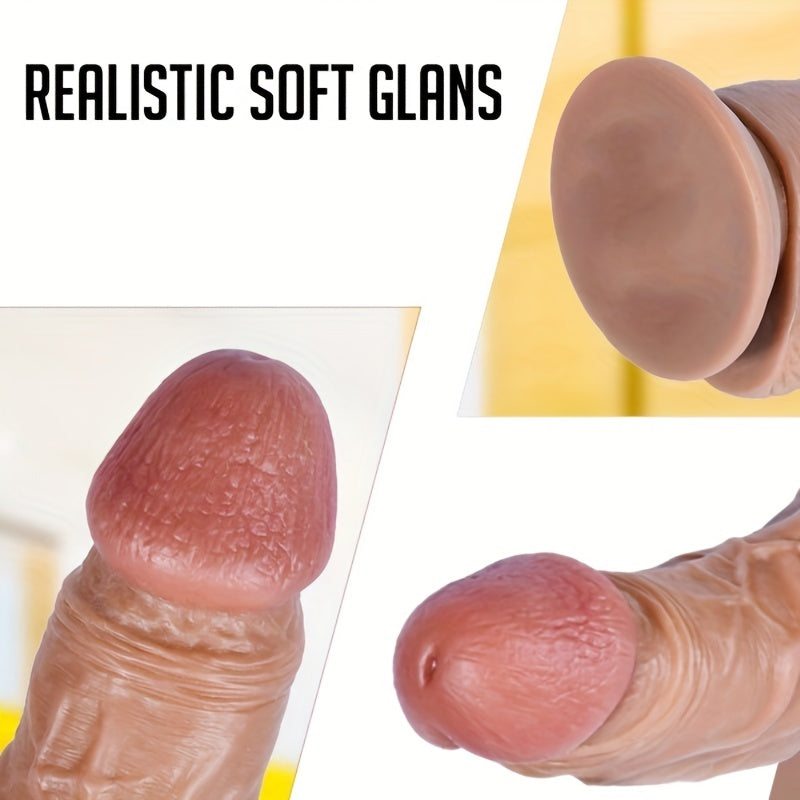 Flexible 21 cm Light-Beige Silicone Wand with Suction Base