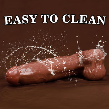Huge 33 cm Thick Brown PVC Wand with Suction Base