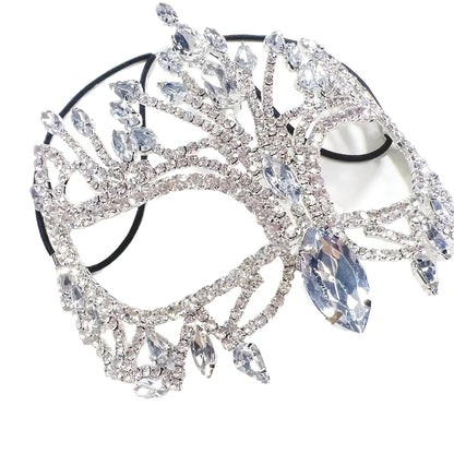 Copper Diamond Masquerade Mask with Glass Inlay