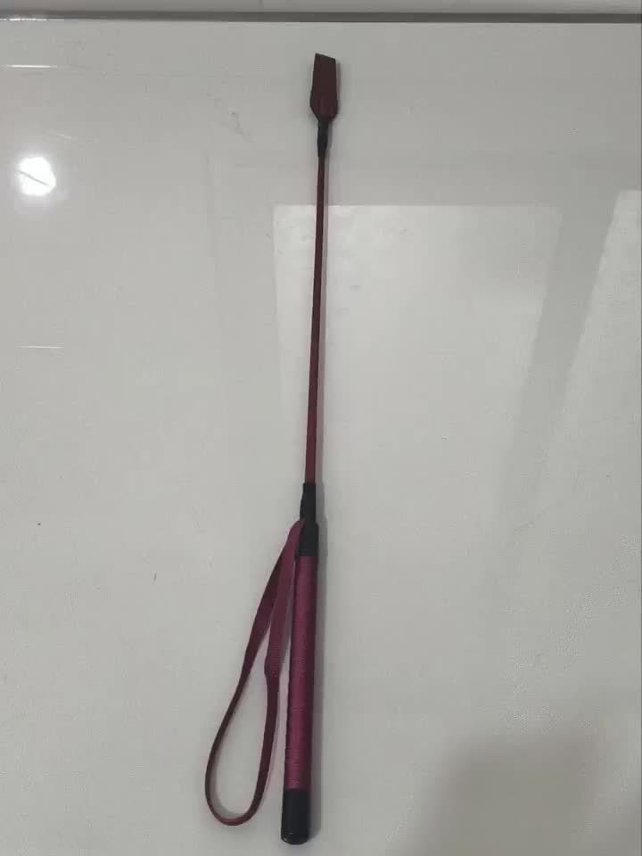 1pc Professional Equestrian Short Whip - Red Faux Leather with Black Grip, Anti-Slip Wrist Strap, Durable Horse Riding Crop for Training & Competitions, Equestrian Equipment, Sleek Design, Secure Grip Handle