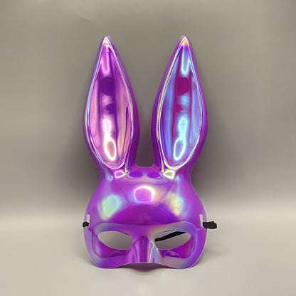 Glossy Electroplated Rabbit Costume Mask