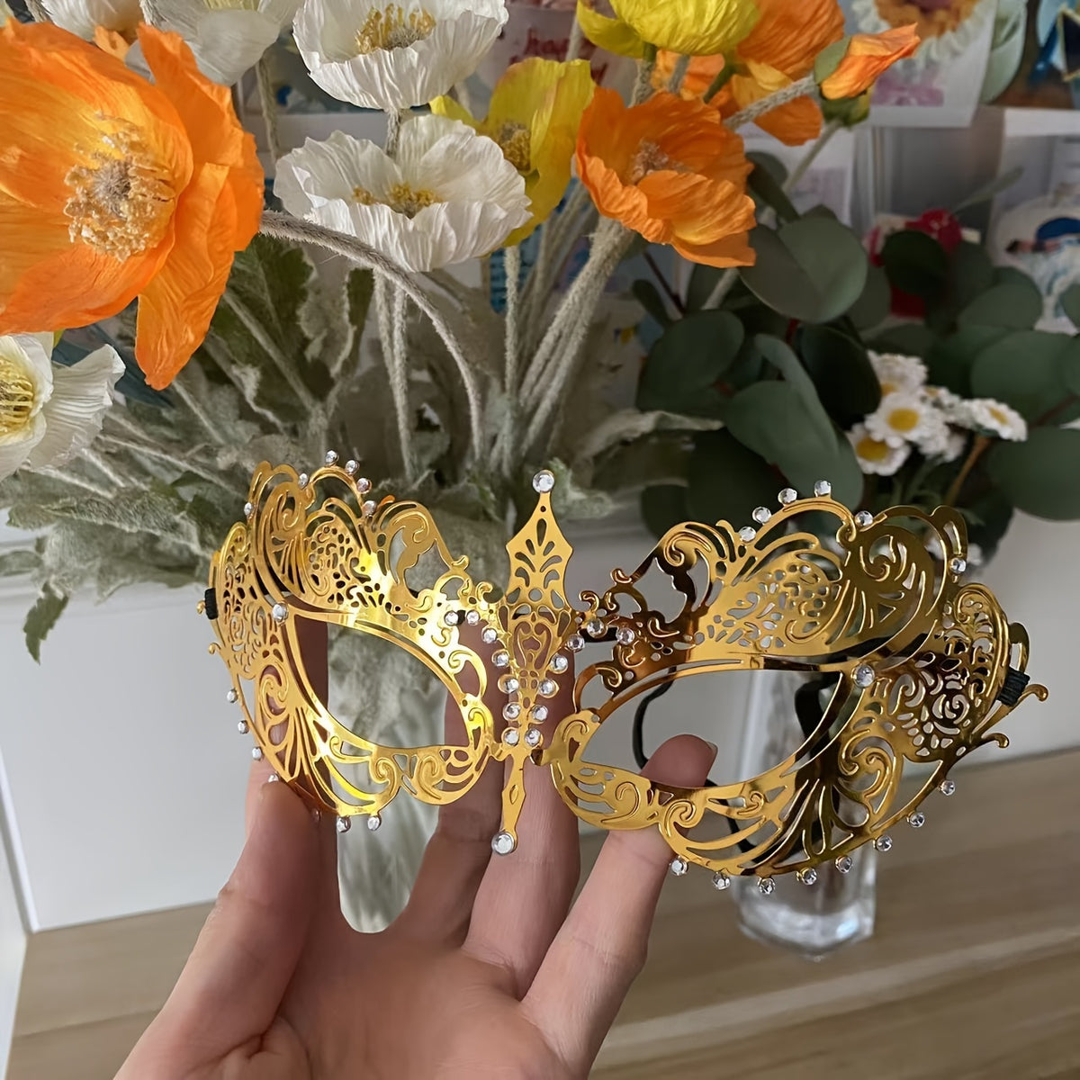 Golden Metal Venetian Dance Mask