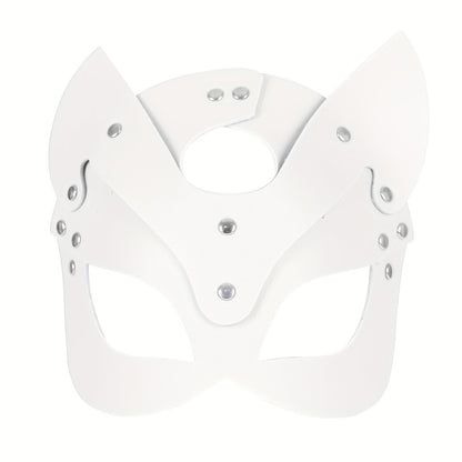 Gothic Punk Cat Ear Faux Leather Mask