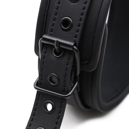 2-Security Locking Black PU Leather Dog Harness with Adjustable Straps & Metal Chains - Heavy Duty for Large Dogs, Panic Button Safety, Anti-Slip Design for Secure Control and Peace of Mind, Pet Safety Equipment, Reliable Buc