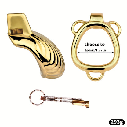 Golden Luxury Metal Chastity Cage