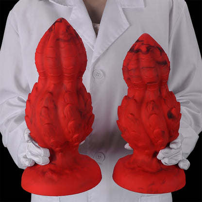 Spiral Scale Gourd Anal Plug — Glow Liquid Silicone S-XL